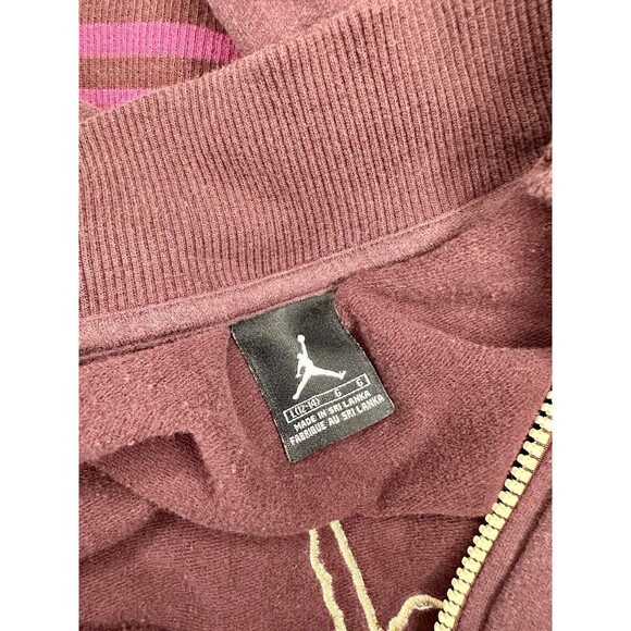 Vintage Air Jordan Velour Track Jacket Embroidered Purple/Pink Size L EUC!!! - Picture 4 of 5